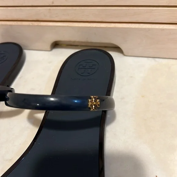 Tory Burch Women’s Navy Slip On Two Strap Jelly Slide Size 11 - Picture 2 of 9